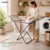 Uscator de rufe pliabil LUNARO Lineo-Bk, Spatiu uscare 18m, Fabricat din otel inoxidabil rezistent si usor, Incarcare 15kg, Vopsit in camp electrostatic, Compact, Depozitare eficienta, Greutate 2.56kg, Dimensiuni 128x55x5cm, Picioare antiderapante, Utiliz