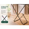 Uscator de rufe pliabil LUNARO Lineo-Bk, Spatiu uscare 18m, Fabricat din otel inoxidabil rezistent si usor, Incarcare 15kg, Vopsit in camp electrostatic, Compact, Depozitare eficienta, Greutate 2.56kg, Dimensiuni 128x55x5cm, Picioare antiderapante, Utiliz