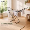 Uscator de rufe pliabil LUNARO Lineo-Bk, Spatiu uscare 18m, Fabricat din otel inoxidabil rezistent si usor, Incarcare 15kg, Vopsit in camp electrostatic, Compact, Depozitare eficienta, Greutate 2.56kg, Dimensiuni 128x55x5cm, Picioare antiderapante, Utiliz