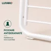 Uscator de rufe pliabil LUNARO Nova-Wh, Spatiu uscare 18m, Otel inoxidabil, Incarcare 15kg, Vopsit in camp electrostatic, Compact, Depozitare eficienta, Greutate 2.1kg, Dimensiuni 102.5x55x5cm, Picioare antiderapante, Interior si exterior, Alb