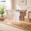 Uscator de rufe pliabil LUNARO Nova-Wh, Spatiu uscare 18m, Otel inoxidabil, Incarcare 15kg, Vopsit in camp electrostatic, Compact, Depozitare eficienta, Greutate 2.1kg, Dimensiuni 102.5x55x5cm, Picioare antiderapante, Interior si exterior, Alb