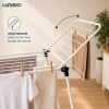 Uscator de rufe pliabil LUNARO Nova-Wh, Spatiu uscare 18m, Otel inoxidabil, Incarcare 15kg, Vopsit in camp electrostatic, Compact, Depozitare eficienta, Greutate 2.1kg, Dimensiuni 102.5x55x5cm, Picioare antiderapante, Interior si exterior, Alb
