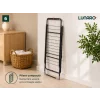 Uscator de rufe pliabil LUNARO Wing Plus-Bk, Spatiu uscare 18m, Suport special pentru sosete, Fabricat din otel inoxidabil rezistent si usor, Incarcare 15kg, Vopsit in camp electrostatic, Compact, Depozitare eficienta, Greutate 2.7kg, Dimensiuni 128x55x5c