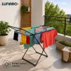 Uscator de rufe pliabil LUNARO Wing Plus-Bk, Spatiu uscare 18m, Suport special pentru sosete, Fabricat din otel inoxidabil rezistent si usor, Incarcare 15kg, Vopsit in camp electrostatic, Compact, Depozitare eficienta, Greutate 2.7kg, Dimensiuni 128x55x5c