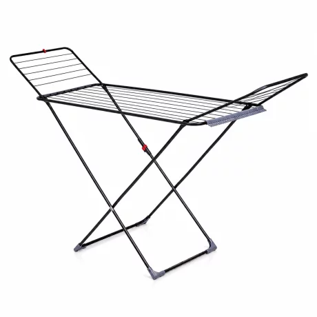 Uscator de rufe pliabil LUNARO Wing Plus-Bk, Spatiu uscare 18m, Suport special pentru sosete, Fabricat din otel inoxidabil rezistent si usor, Incarcare 15kg, Vopsit in camp electrostatic, Compact, Depozitare eficienta, Greutate 2.7kg, Dimensiuni 128x55x5c