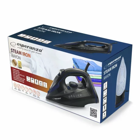 Fier de calcat Esperanza Rayon, EHI012, 2600W, ceramica, Negru