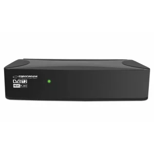 Tuner digital Esperanza EV108R, DVB-T2 H.265/HEVC, Negru