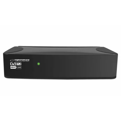 Tuner digital Esperanza EV108R, DVB-T2 H.265/HEVC, Negru