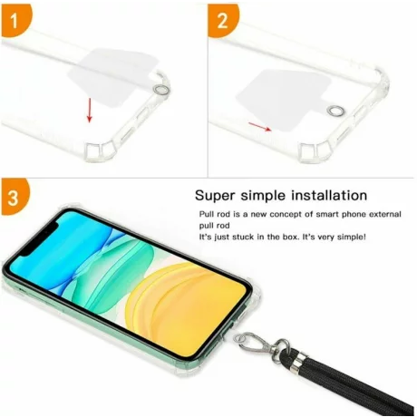 Snur universal pentru gat pentru telefon, Roz