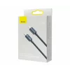 Cablu Date si Incarcare Baseus, Crystal Shine Braided CAJY000301, USB Type-C la tip Lightning, 2m, 20W, Negru