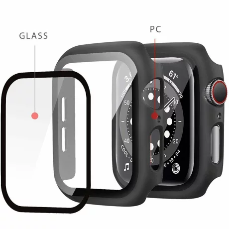 Carcasa cu protectie ecran TECH-PROTECT Defense 360 compatibila cu Apple Watch 7/8 45 mm Black