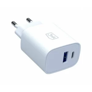 Incarcator retea 3mk, FlowPower, 1xUSB-A, 1xUSB-C, QC4+, 30W, Alb