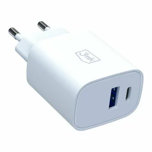 Incarcator retea 3mk, FlowPower, 1xUSB-A, 1xUSB-C, QC4+, 25W, Alb