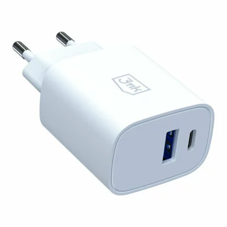 Incarcator retea 3mk, FlowPower, 1xUSB-A, 1xUSB-C, QC4+, 25W, Alb