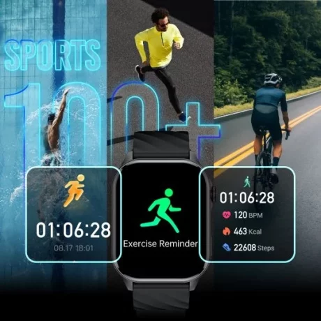 Smartwatch 3mk Altora Easy Touch Sports, Bluetooth 5.4, IP67, Negru