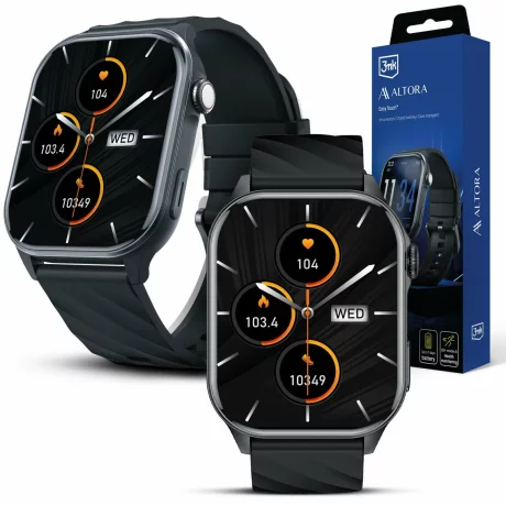 Smartwatch 3mk Altora Easy Touch Sports, Bluetooth 5.4, IP67, Negru