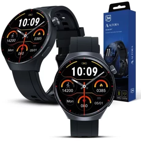 Smartwatch 3mk Altora Everyday Slim, Bluetooth 5.3, IP68, 60Hz display, Negru