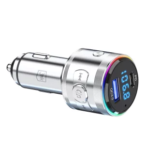 Transmitator FM 3 in 1 3mk, cu incarcare rapida, 48W, QC PD PPS USB-C USB-A, Argintiu